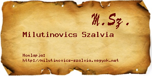 Milutinovics Szalvia névjegykártya